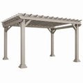 Pergola de jardin 400 x 300 x 240 cm en bois gris structure ajourée classique