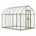 Serre de jardin 300 x 190 x 200 cm en aluminium vert avec panneaux transparents et porte double