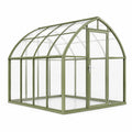 Serre de jardin 240 x 190 x 220 cm aluminium vert à toit arqué avec porte