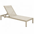 Bain de soleil 200 x 65 cm aluminium beige dossier inclinable extérieur
